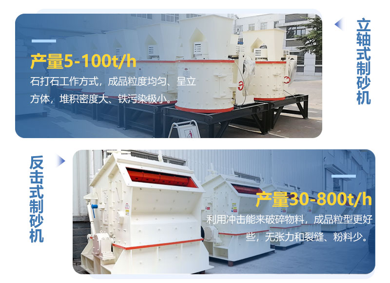 立軸式制砂機和反擊式制砂機哪種粒型好？區(qū)別介紹